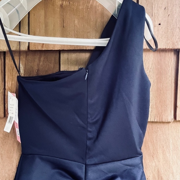 AQUA Ruffled One Shoulder Scuba Gown Size 6 ,12 Navy Women’s - Picture 14 of 17